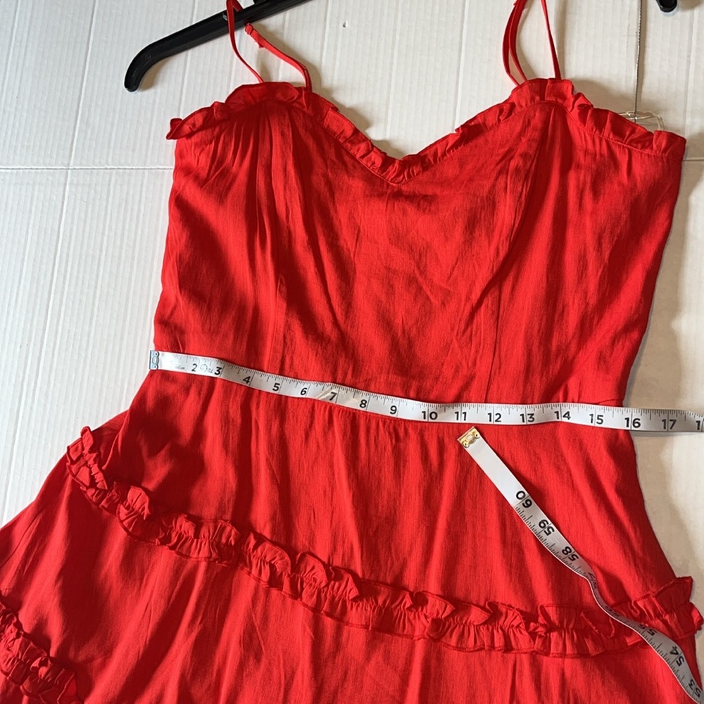 NWT-Francesca's-XL-Red-Spaghetti Strap, tiered ruffles, mini dress/Sundress. - Picture 8 of 12